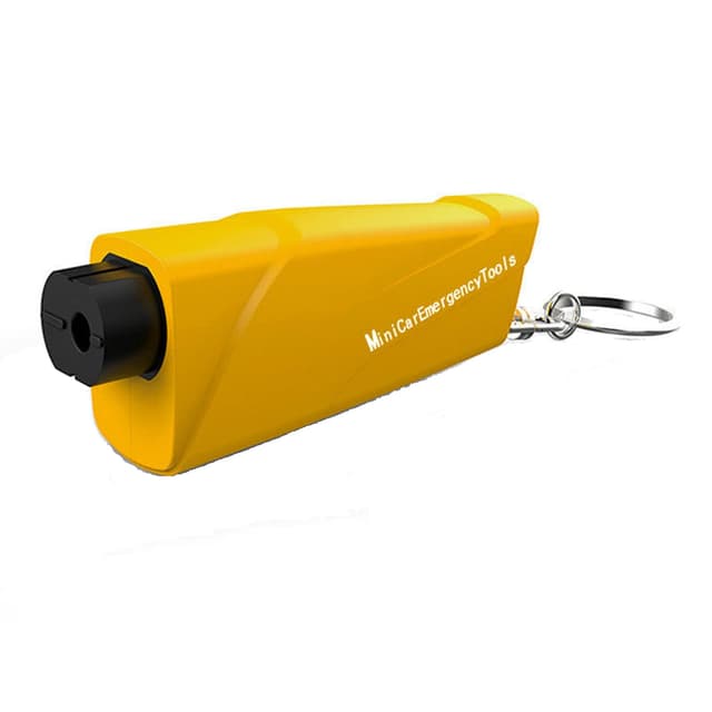 Honsheng Car Emergency Window Glass Breaker and Seatbelt Cutter Rescue Me Safety Hammer Keychain Vehicle Car Escape Rescue Punch Tool Window Breaker for Underwater and Land (Yellow)