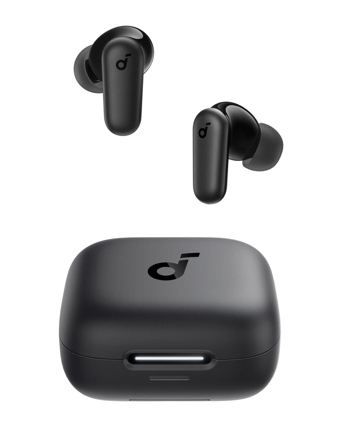 soundcore P30i by Anker Noise Cancelling Earbuds, smarte Geräuschunterdrückung, kraftvolle Bässe, 45h Spielzeit, 2-in-1 Case und Handyständer, IP54, kabellose Kopfhörer, Bluetooth 5.4(Generalüberholt) Schwarz