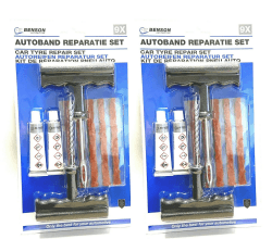 BENSON 2 x Notfall Autoreifen Reparaturset 9-teiliges Flickzeug als Pannenhilfe für Reifenreparatur - 2er Pack Angebot bei HelloDeals