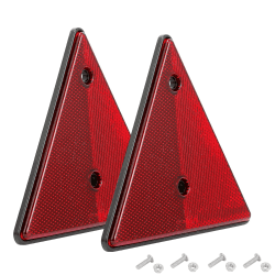 DARKGUARD 2xAnhänger Reflektor Dreiecke Rot Anschrauben 150x10x132mm geprüft,Dreieck Anhänger Katzenauge Rückstrahler Hintere Reflektoren für Anhänger Traktor Wohnwagen (Dreiecke-Anschrauben-2pcs) DR012