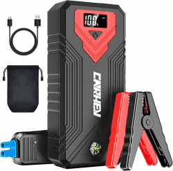 CARHEV Starthilfe Powerbank für pkw, 4000A Auto Starthilfe Powerbank (Bis Zu 8,0L Benzin Oder 8,0L Diesel), 12V Jump Starter Powerbank mit USB Schnellladung und LED Taschenlampe Angebot bei HelloDeals