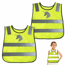 Ourdort 2 Stück Warnweste Kinder,Kinderwarnweste für (3-12 Jahre),Kinder Sicherheitswesten,Atmungsaktive Warnweste,Reflektierende Sicherheitsweste,für Jungen & Mädchen,Zur Sicherheit Angebot bei HelloDeals