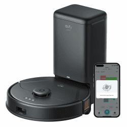 eufy X8 Pro Saugroboter mit Wischfunktion und Selbstentleerungsstation, Twin-Turbine™ 2× 4.000Pa Saugkraft, aktiver Entwirrungs-Bürste und iPath™ Laser-Navigation(Generalüberholt) RoboVac X8 Pro SES Angebot bei HelloDeals