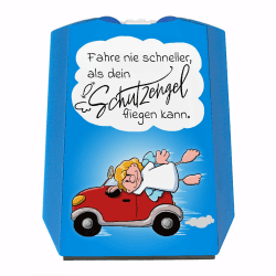 Fahre nie schneller als Dein Schutzengel fliegen kann Parkscheibe lustiger Spruch Auto Geschenkidee Weihnachten Schutz Patron Heiliger Schutzheiliger Schutzpatron Beschützer
