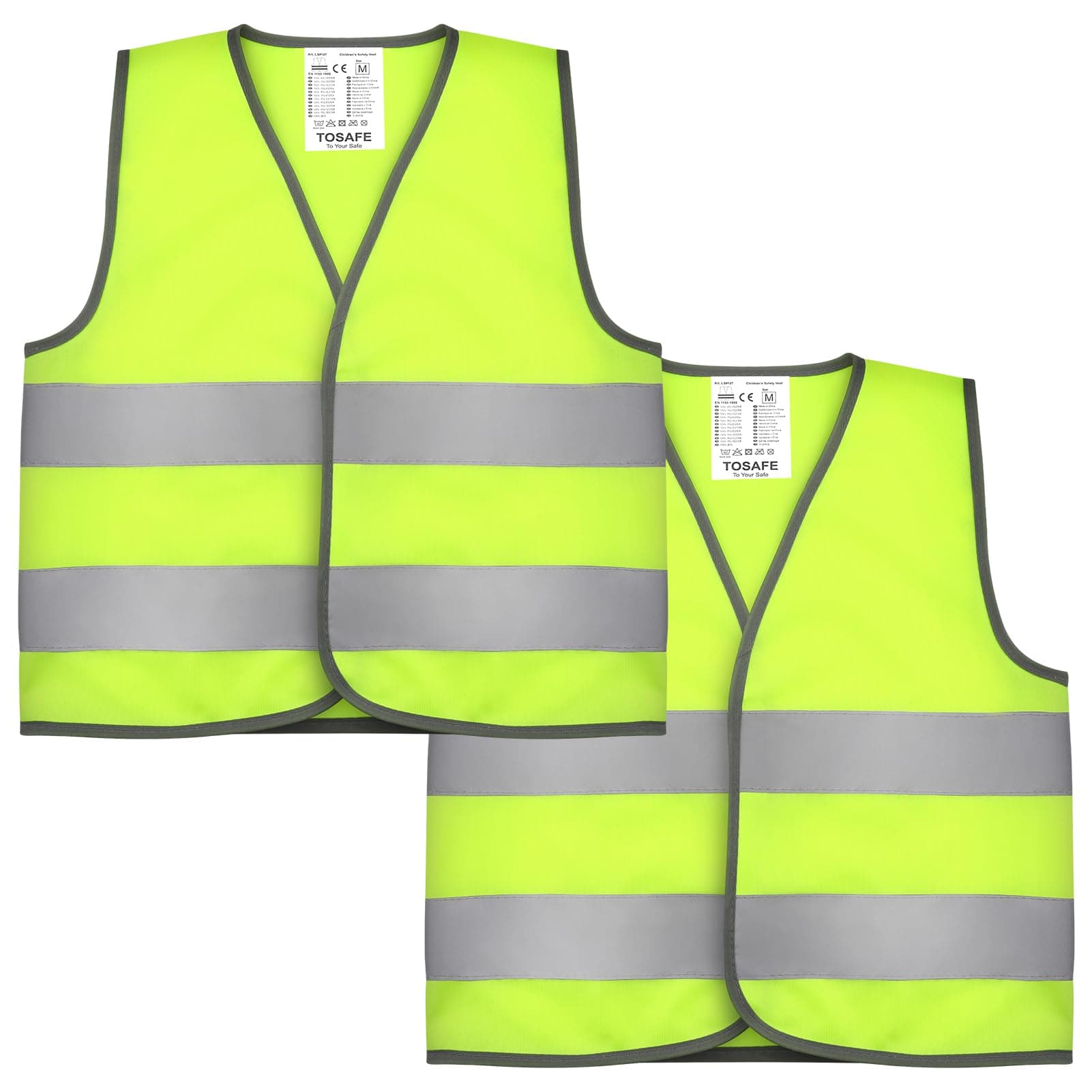 taonganui 2 Stück Warnweste für Kinder,Kinder Sicherheitsweste Reflektierende Warnweste Reiten Reflektorweste Mit Reflektierenden Streifen für Kinder Outdoor Laufen Radfahren,7-9Jahre,M Angebot bei HelloDeals