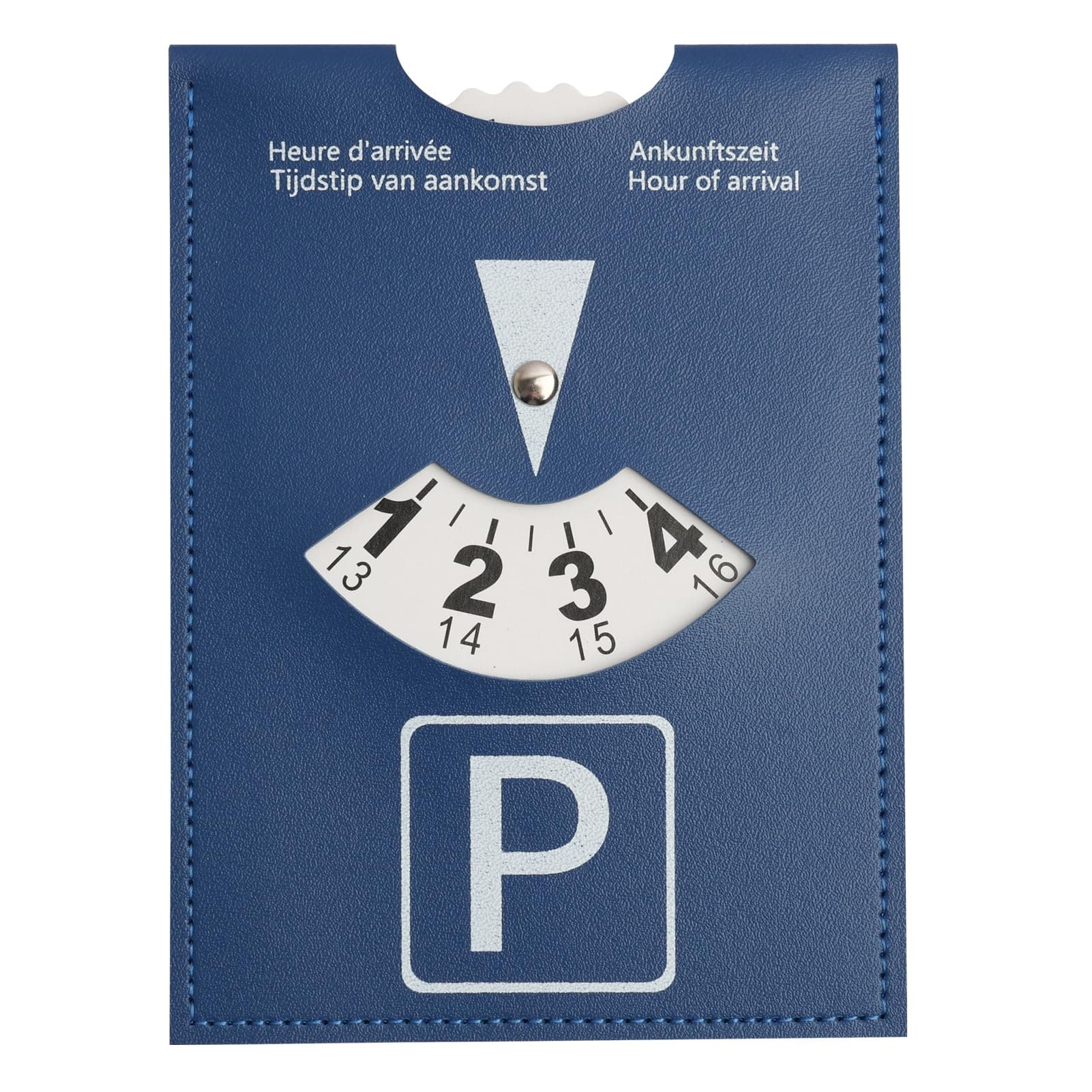 eModwey Luxus Parkscheibe Maxi aus weichem Kunstleder, Soft-Touch, für Auto, Motorrad, Wohnmobil, 10 x 13cm, Blau