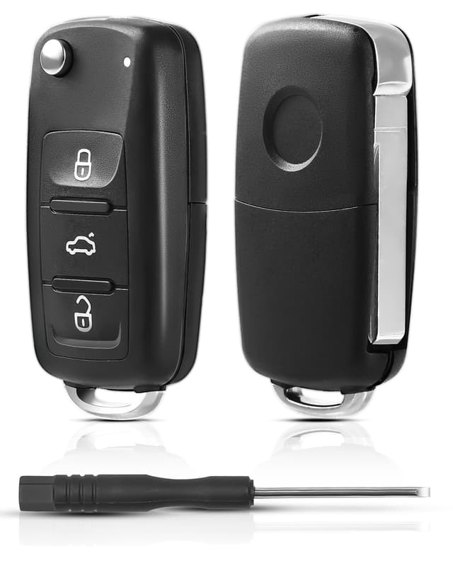 2 Stück Auto Schlüsselgehäuse kompatibel mit Volkswagen VW UP Golf MK6 Polo Tiguan Touareg Passat Seat Skoda Autoschlüssel 3-Tasten Messertyp Funkschlüssel Schlüssel Gehäuse Ersatzschlüssel