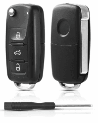 2 Stück Auto Schlüsselgehäuse kompatibel mit Volkswagen VW UP Golf MK6 Polo Tiguan Touareg Passat Seat Skoda Autoschlüssel 3-Tasten Messertyp Funkschlüssel Schlüssel Gehäuse Ersatzschlüssel Angebot bei HelloDeals