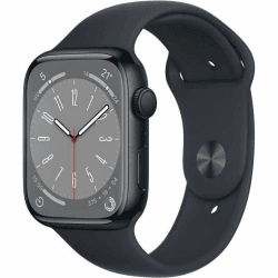 Apple Watch Series 8 (GPS, 45MM) Aluminiumgehäuse Mitternacht mit Mitternacht Sportarmband (Generalüberholt)