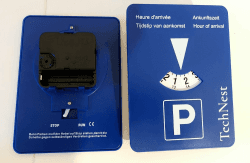 TechNest Automatische Elektronische Parkscheibe_Europäische Parkuhr mit 24-Stunden-Zeitanzeige für Autozubehör_Farbe Blau