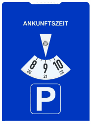 kaiser24 Papp-Parkscheibe aus Karton, StVO-konform, Blau, 11 x 15 cm, 1 Stück – Auto-Parkscheibe mit Benzinverbrauchsrechner auf der Rückseite – Umweltfreundlich, langlebig und leicht ablesbar Angebot bei HelloDeals