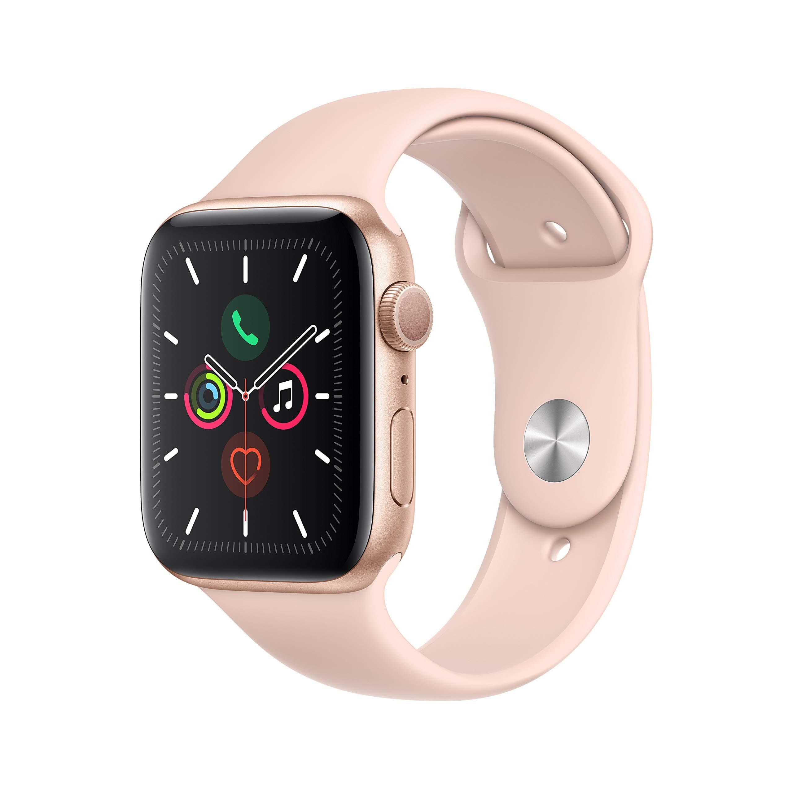 Apple Watch Series 5 44mm (GPS) - Aluminiumgehäuse Gold Sandrosa Sportarmband (Generalüberholt) Angebot bei HelloDeals