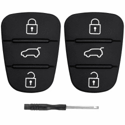 2 Stück Autoschlüssel Tastenfeld Kompatibel für Hyundai ix35 ix20 i30 i20 i10 Kia Sportage Soul Ceed Rio Picanto Venga 3 Tasten Fernbedienung Auto Schlüsselgehäuse Ersatz Gummi Schlüssel Gehäuse Hülle Angebot bei HelloDeals