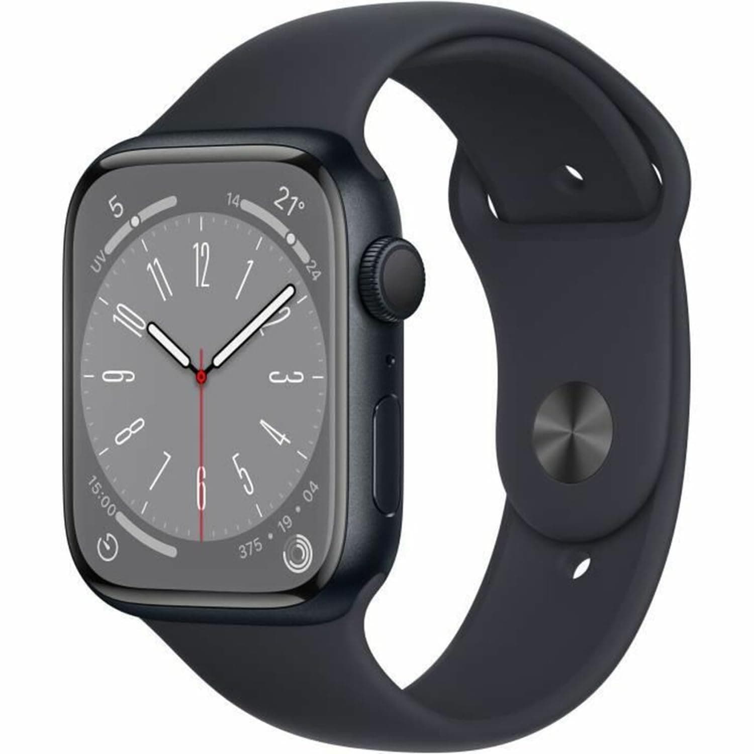 Apple Watch Series 8 (GPS + Zellular, 45MM) Aluminiumgehäuse Mitternacht mit Mitternacht Sportarmband (Generalüberholt)