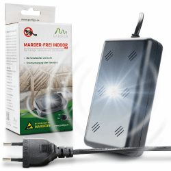 Gardigo® Marder-Frei Indoor LED für Marderabwehr | Marderschreck Haus, Garage, Scheune, Stall und Carport I 230 V mit Netzstecker | LED Blitz-Licht | Ultraschall Frequenzen| Marderschutz Dachboden Angebot bei HelloDeals