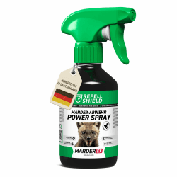 RepellShield® Natürliches Marderabwehrspray -250ml- Geraniol Marderspray zum Marder vertreiben & Anti Marder Spray - Ohne Flecken & Rückstände