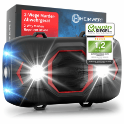 Heimwert Marderschreck Auto - Profi Ultraschall Marderschutz für sofortigen Erfolg - 2 Wege Marder Abwehr mit Blitzlicht und wechselnden Ultraschall Frequenzen zur sicheren Marderabwehr (Gerät) Angebot bei HelloDeals