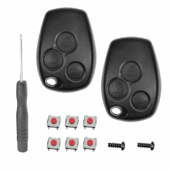 SLshiBo Renault Schlüssel Gehäuse 3 Tasten Autoschlüssel Gehäuse mit 6 Mikrotaster Kompatibel mit Renault Twingo Master Modus Kangoo Clio Trafic Duster Vivaro Espace Schlüssel 8.2×2.7 mm