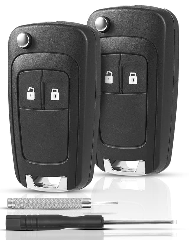 NETONDA 2 STK 2 Tasten Autoschlüssel für Opel/Vauxhall Astra J Insignia Schlüsselgehäuse für Adam Mokka Vectra Zafira Corsa Meriva Auto Ersatzschlüssel für Chevrolet Cruze Orlando Spark Aveo 2 Stück