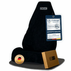 NEXRON® Autositzschoner – besonders bequemer Autositzbezug mit Premium FROTTEE Baumwoll Stoff – schützt die Sitze deines Autos in Sekundenschnelle Baumwolle - schwarz