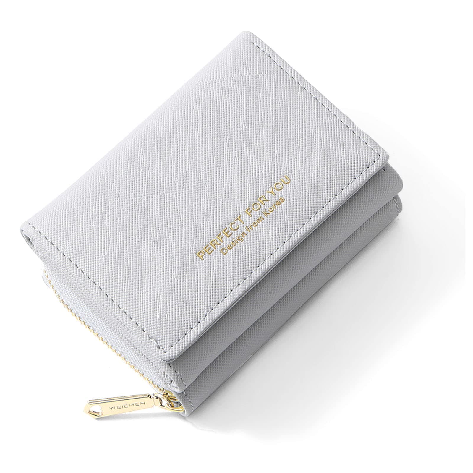 ANYWN Geldbörse Damen klein, Geldbeutel Damen klein, kleines Portemonnaie mit Große Kapazität, Elegante und Süße Kleiner Geldbeutel mit Großes Münzfach Grau Angebot bei HelloDeals