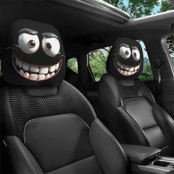 Pavsicgn 2pcs Halloween-Kopfstützenbezüge, süße lustige Cartoon Augen Kopfstütze Cover für Autos, atmungsaktive elastische Kopfruhe für Fahrzeuge Zubehör Angebot bei HelloDeals