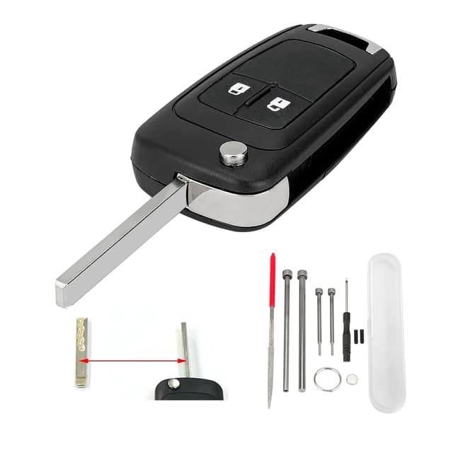 GZXNKEY Für Opel/Vauxhall Astra J Insignia Schlüsselgehäuse für Adam Mokka Vectra Zafira Corsa Meriva Chevrolet Cruze Orlando Spark Aveo Captiva Autoschlüsselgehäuse mit Stift-Werkzeug 2 Tasten
