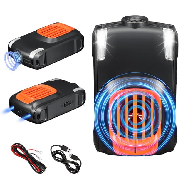 KENNEAS Ultraschall Marderschreck Auto & Haus, 12v Auto & USB Batteriebetrieben, Tiervertreiber & Marderabwehr mit LED-Blink Warnleuchten, Fest & Wechselnde Frequenz im Zyklus, Auto an/aus - 1 Stück Schwarz 1