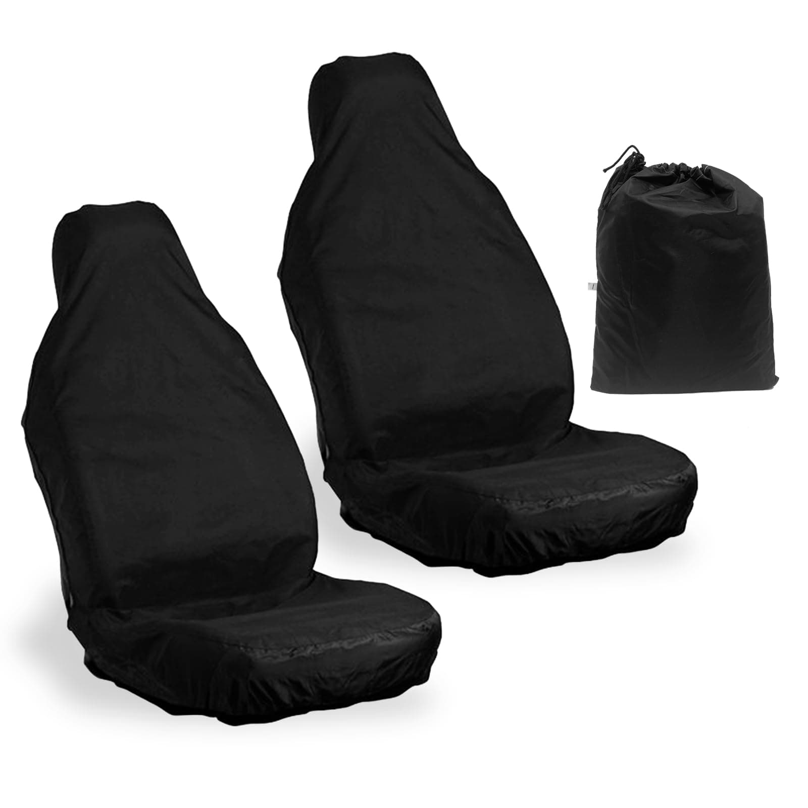 TSHAOUN 2 X Sitzschoner für Autositze Universal Autositzschoner Vordersitz, HIGH wasserdichte Autositzbezüge Set Schwarz, Hochleistungs-Nylon, Werkstatt-Schonbezug, Schonbezug Fahrersitz Angebot bei HelloDeals