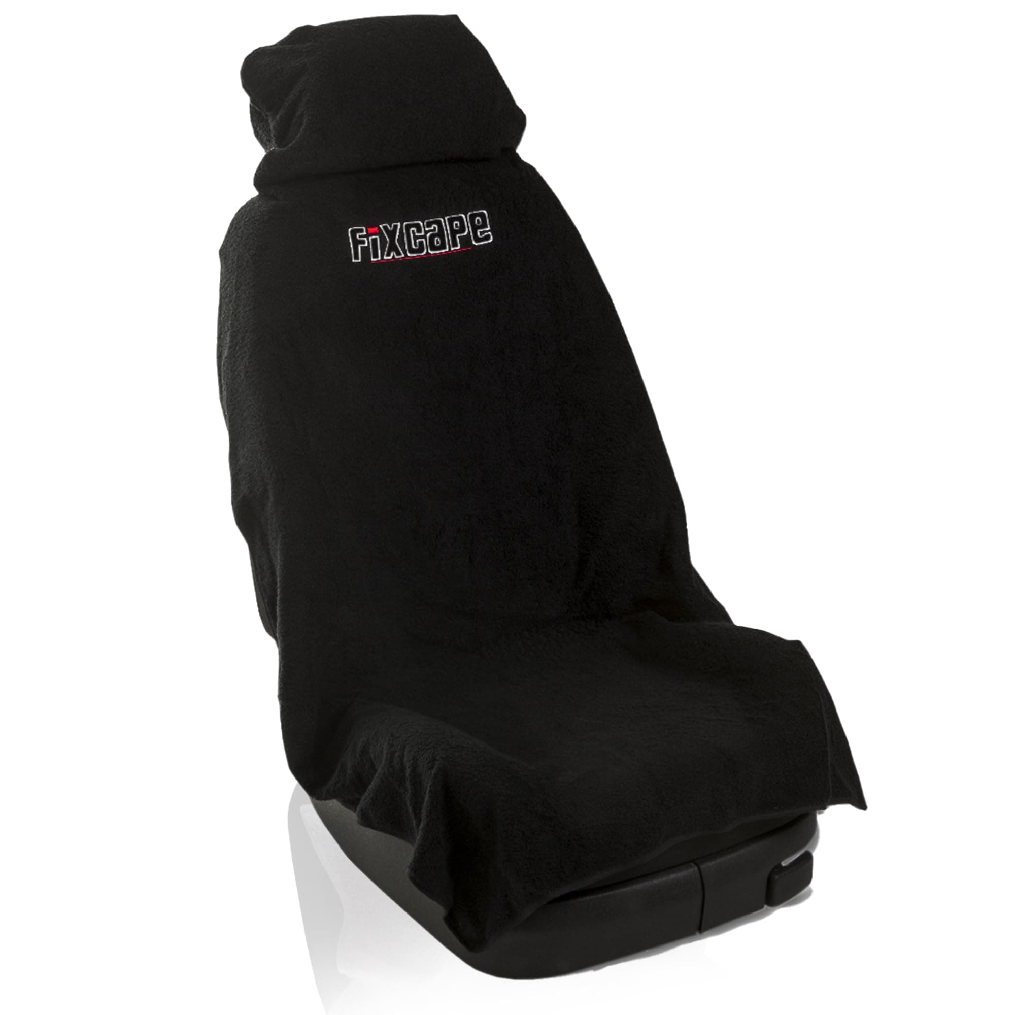 fixcape Baumwolle Schonbezug Autositz vorne universal schwarz, Auto-Sitzbezug Vordersitze Frottee, Autositzschoner Cotton, Auflage Schutz Fahrersitz Schwarz / Black