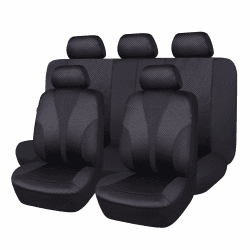 Flying Banner Tuch Stoff Universal Auto Sitzbezug Set Airbag Kompatibel Komplettset Schwarz