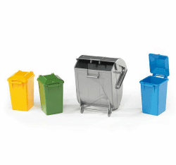 bruder 02607 - Zubehör Mülltonnen-Set, 4 Tonnen - 1:16 Abfalltonnen Müllbehälter bworld Müllabfuhr Müllauto Müllwagen Müll-LKW Angebot bei HelloDeals