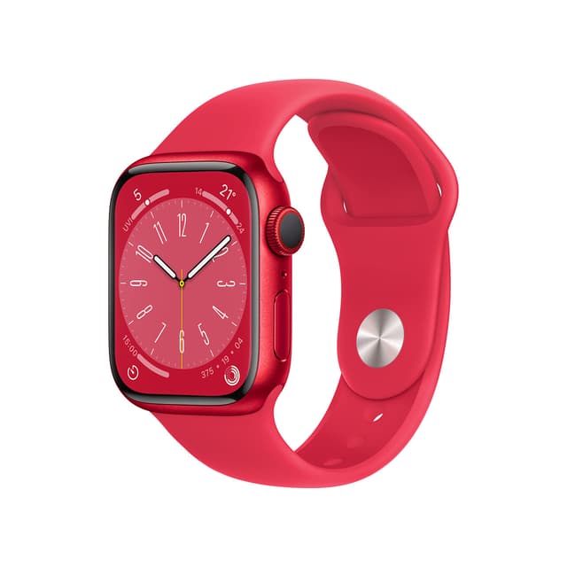 Apple Watch Series 8 (GPS, 45mm) Aluminiumgehäuse Product(RED) met Sportarmband Product(RED), One Size (Generalüberholt) GPS 45mm - Armband für 140–220 mm Umfang Aluminium: (PRODUCT)RED