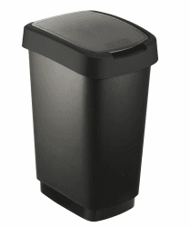 Rotho Salsa Mülleimer 25l mit Deckel, Kunststoff (PP) BPA-frei, schwarz recycelt, 25l (33.3 x 25.2 x 47.6 cm) Schwarz 25l Angebot bei HelloDeals