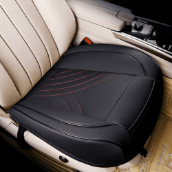 kingphenix Premium-PU-Autositzbezug, Vordersitzschutz, funktioniert mit 95% Aller Fahrzeuge, gepolstert, rutschfest, vollständige Umwicklungskante, Maße: 53,3 x 51,8 cm, 1 Stück, Schwarze und rote schwarz rot