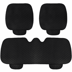 Colexy 3-Teiliges Set Auto Sitzkissen, Universal Sitzauflagen, Anti Rutsch Autositz Auflage, Auto Vordersitz und Rücksitz Kissen, Autos Sitzbezüge Atmungsaktiv Sitzauflagen für Autositz SUV LKW Schwarz