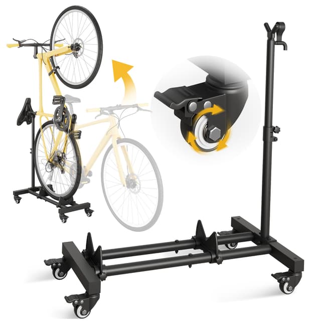 Sttoraboks Vertikaler Fahrradständer, Freistehender Indoor-Fahrradständer Aufrechter Fahrradbodenständer mit einstellbarer Höhe für Garage & Wohnung - für Räder bis zu 29"