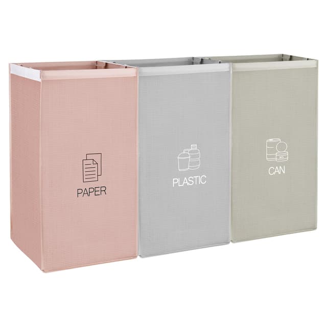 CTDMJ® Mülltrennsystem 3fach für Papier, Glas Plastik- Umweltfreundliche Mülleimer Trennsystem - Recycling Organizer Taschen aus resistenten und Wiederverwendbaren Materialien- Abfalltrennsystem