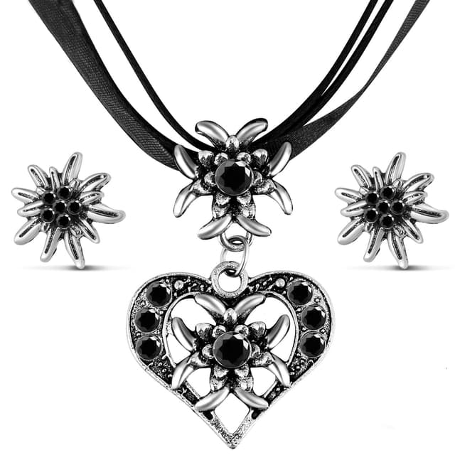 NVTRSD 3 Stück Trachtenschmuck Damen Oktoberfest Accessoires Dirndl Kette, Trachtenschmuck Damen Set Trachtenkette Damen Oktoberfest Damen