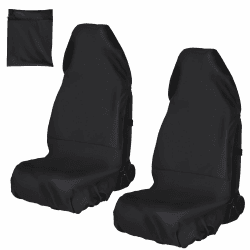 ZATOOTO 2er Set Sitzbezug Auto Vordersitze Verrutscht Nicht - Schonbezug Autositz Vorne Wasserdicht Kunstleder Schwarz - Autositzbezüge Vordersitzhülle Fahrersitz Universel Kompatibel 2 Stück Angebot bei HelloDeals