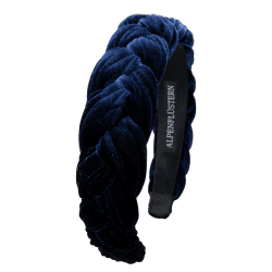 Alpenflüstern Trachten-Haarreif Samt Flechtoptik - Damen Haarschmuck rutschfest, Haarband geflochten fürs Dirndl (blau) ADV132 Angebot bei HelloDeals