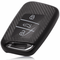 FOAMO Autoschlüssel Hülle Kompatibel mit VW Passat B8, SEAT, Skoda Keyless Autoschlüssel - TPU Schlüsselhülle - Schutz-Hülle für Autoschlüssel Carbon Schwarz Angebot bei HelloDeals