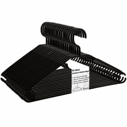 Kleiderbügel schwarz 50 Stück mit drehbaren Haken, Bügel, Kunststoff, Kleiderbügel Plastik schwarz, Made in EU, Kleiderbügel Haken platzsparend, 100% Recyclingmaterial Angebot bei HelloDeals