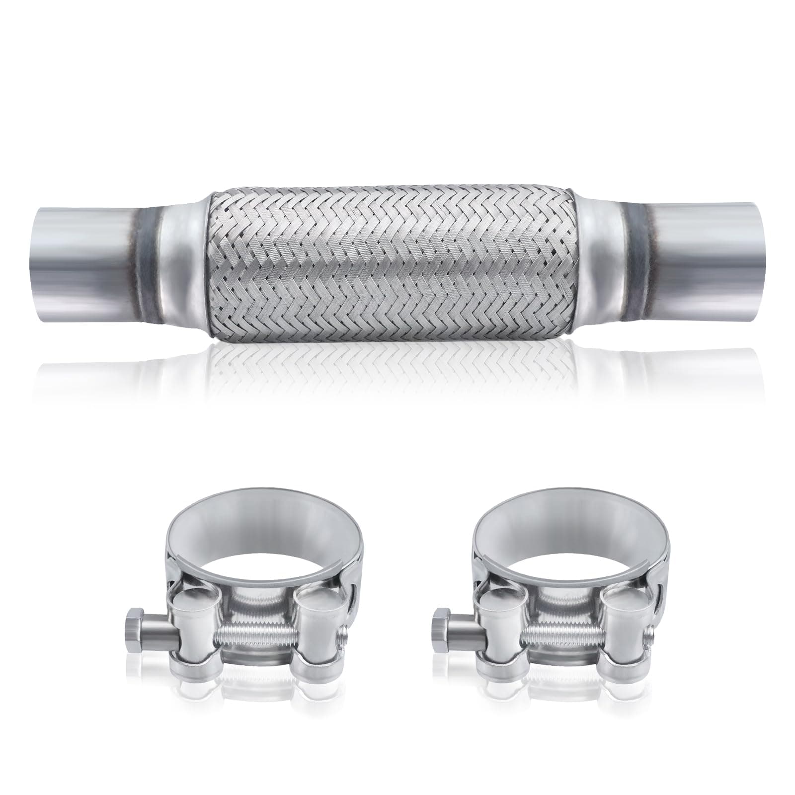 Flexrohr Auspuff 45 x 200 x 300 mm Universal Flexrohr Reparaturrohr Hosenrohr Auspuff Flexibles Rohr Wellrohr mit 2 Edelstahlklammern Angebot bei HelloDeals