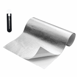 Laitejituan 60 x 250 cm Hitzeschutzmatte Selbstklebend Kleberücken Aluminium Glasfaser Blatt Aluminisierte Hitzeschutz Praktische Hitzeschild für Schlauch und Automatische Verwendung Angebot bei HelloDeals