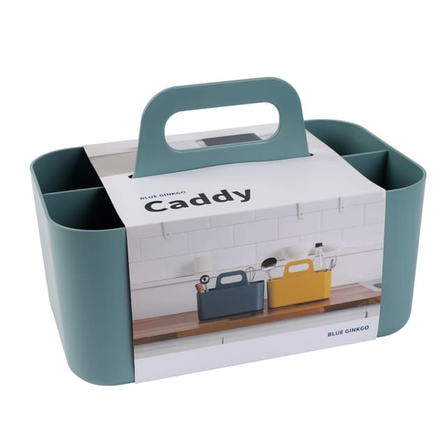 BLUE GINKGO Stapelbarer Organizer-Caddy – Tragbare Aufbewahrung aus Korea für Bad, Büro, Bastel- oder Schulbedarf (Rechteckig, Grün) Grün Rechteck
