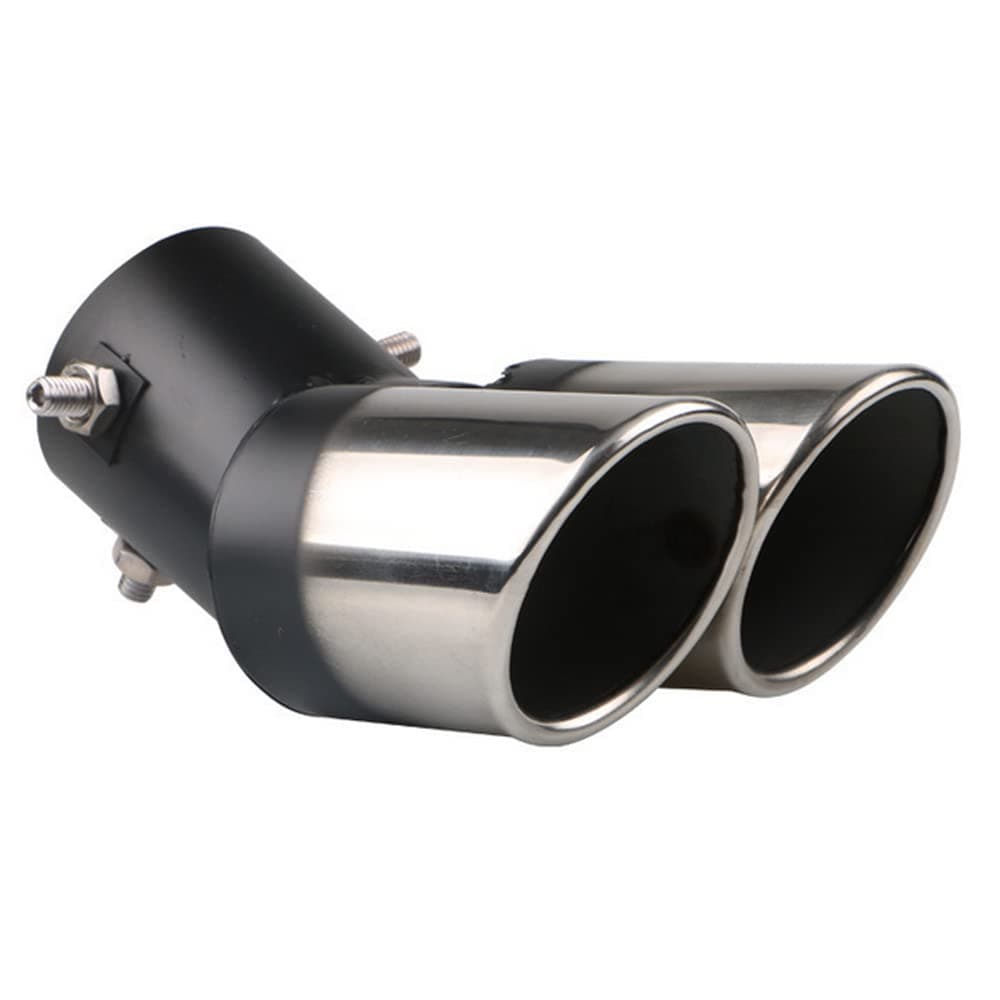 ETOPARS 63mm Auspuffblende Auto Universell Auspuff Schalldämpfer Endrohr Edelstahl Auspuffrohr Endschalldämpfer Auspuffendrohr Doppel Auslass Biegen Silber Silber Doppel Ausgang Biegen Angebot bei HelloDeals