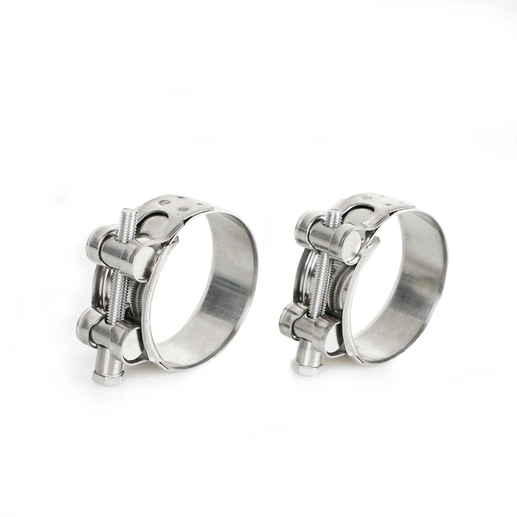 Motorrad Auspuff Schellen 2 Stück, Auspuffschelle Edelstahl Rohrverbinder, Abgasanlage Universal 20mm Breitbandschellen Auspuffrohr klemme Für Traktoren Wasserrohr Befestigung (2, Ø 52-55mm) Ø 52-55mm 2