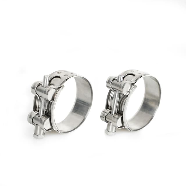 Motorrad Auspuff Schellen 2 Stück, Auspuffschelle Edelstahl Rohrverbinder, Abgasanlage Universal 20mm Breitbandschellen Auspuffrohr klemme Für Traktoren Wasserrohr Befestigung (2, Ø 52-55mm) Ø 52-55mm 2