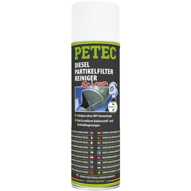 PETEC Dieselpartikelfilter Reiniger DPF Cleaner Dieselfilter Auto System Injektor Reinigung 400 ml Schaum. Löst & entfernt Kohlenstoff- & Ascheablagerungen 72550